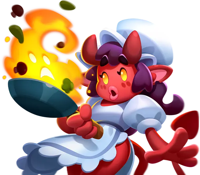 Red hero with a pan.